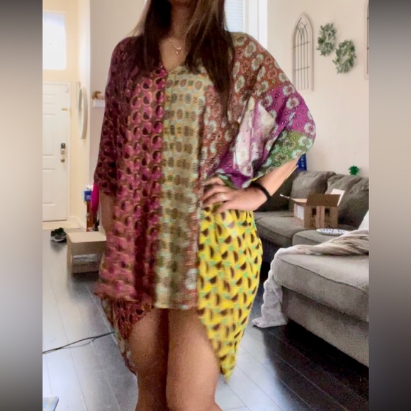 ZARA PRINTED MINI KAFTAN SZ MEDIUM - Picture 4 of 5